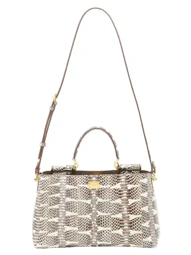 Dolce & Gabbana Women's Vittoria Snakeskin Embossed Leather Handbag - Bianco Perla | Thumbnail 7 Dolce & Gabbana Women's Vittoria Snakeskin Embossed Leather Handbag - Bianco Perla | Thumbnail 7