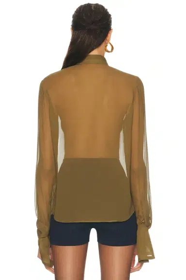 Saint Laurent Muslin Crepe Blouse | Thumbnail 3 Saint Laurent Muslin Crepe Blouse | Thumbnail 3