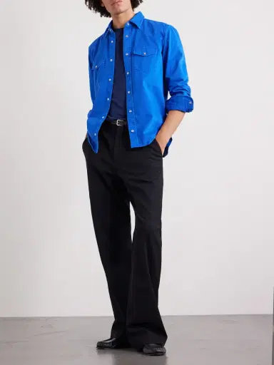 Tom Ford Garment-Dyed Denim Shirt - Men | Thumbnail 2 Tom Ford Garment-Dyed Denim Shirt - Men | Thumbnail 2