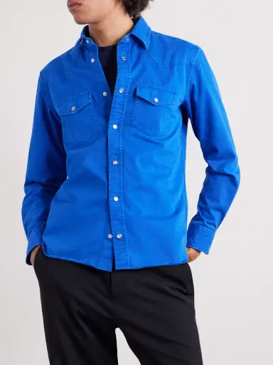 Tom Ford Garment-Dyed Denim Shirt - Men | Thumbnail 3 Tom Ford Garment-Dyed Denim Shirt - Men | Thumbnail 3