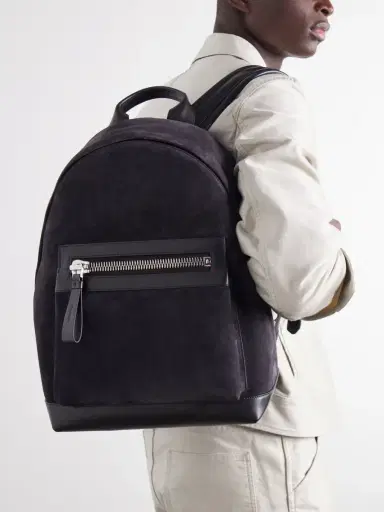 Tom Ford Buckley Leather-Trimmed Suede Backpack - Men | Thumbnail 3 Tom Ford Buckley Leather-Trimmed Suede Backpack - Men | Thumbnail 3