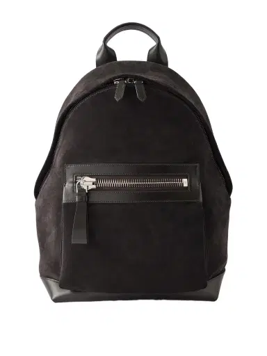 Tom Ford Buckley Leather-Trimmed Suede Backpack - Men | Thumbnail 1 Tom Ford Buckley Leather-Trimmed Suede Backpack - Men | Thumbnail 1