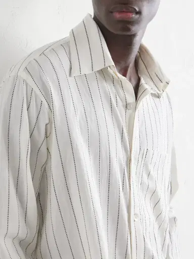 Kartik Research Pinstriped Cotton-Canvas Shirt - Men | Thumbnail 5 Kartik Research Pinstriped Cotton-Canvas Shirt - Men | Thumbnail 5