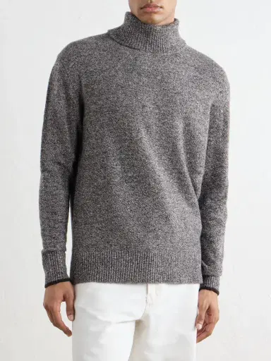 Altea Wool and Cashmere-Blend Mouliné Rollneck Sweater - Men | Thumbnail 3 Altea Wool and Cashmere-Blend Mouliné Rollneck Sweater - Men | Thumbnail 3