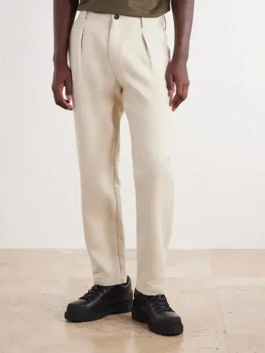 MR P. Tapered Pleated Cotton and Cashmere-Blend Trousers - Men | Thumbnail 3 MR P. Tapered Pleated Cotton and Cashmere-Blend Trousers - Men | Thumbnail 3