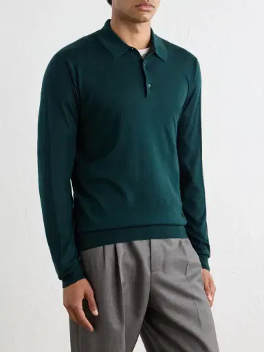 Altea Wool, Silk and Cashmere-Blend Polo Sweater - Men | Thumbnail 3 Altea Wool, Silk and Cashmere-Blend Polo Sweater - Men | Thumbnail 3