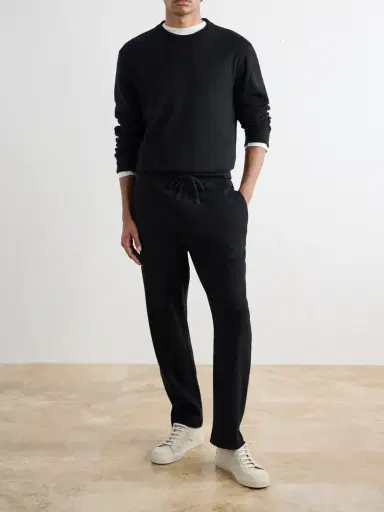 Canali Straight-Leg Cotton and Cashmere-Blend Jersey Drawstring Sweatpants - Men | Thumbnail 2 Canali Straight-Leg Cotton and Cashmere-Blend Jersey Drawstring Sweatpants - Men | Thumbnail 2