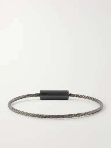 LE GRAMME 7g Brushed Sterling Silver and Ceramic Cable Bracelet - Men | Thumbnail 3 LE GRAMME 7g Brushed Sterling Silver and Ceramic Cable Bracelet - Men | Thumbnail 3