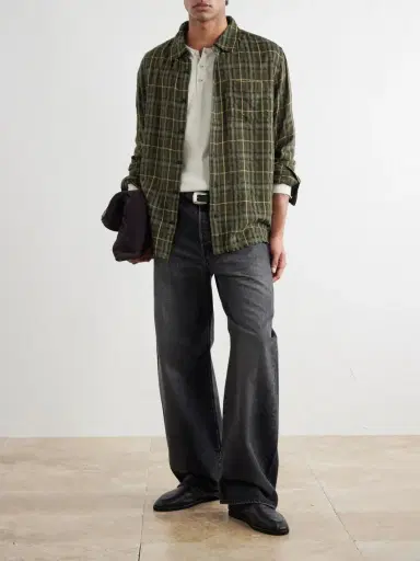 Corridor Crinkled Checked Cotton-Blend Shirt - Men | Thumbnail 2 Corridor Crinkled Checked Cotton-Blend Shirt - Men | Thumbnail 2