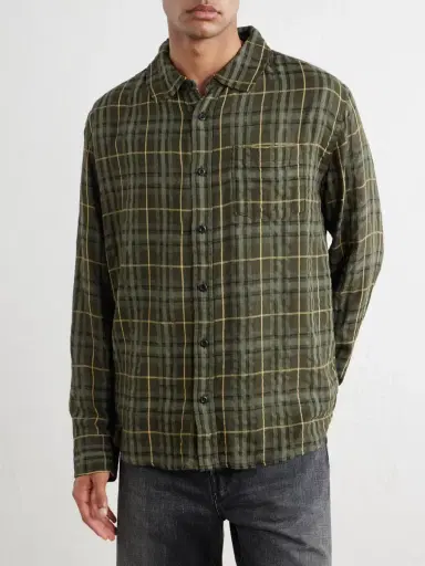 Corridor Crinkled Checked Cotton-Blend Shirt - Men | Thumbnail 3 Corridor Crinkled Checked Cotton-Blend Shirt - Men | Thumbnail 3