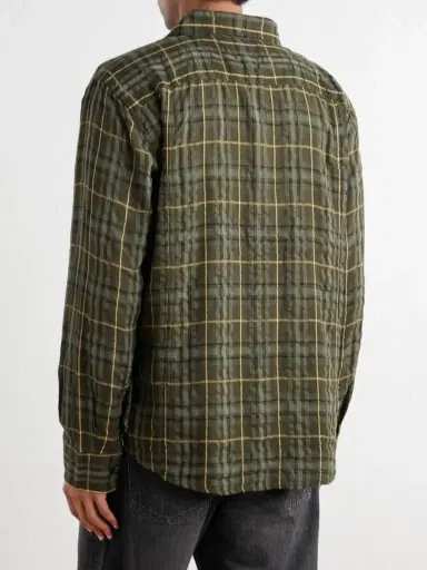 Corridor Crinkled Checked Cotton-Blend Shirt - Men | Thumbnail 4 Corridor Crinkled Checked Cotton-Blend Shirt - Men | Thumbnail 4