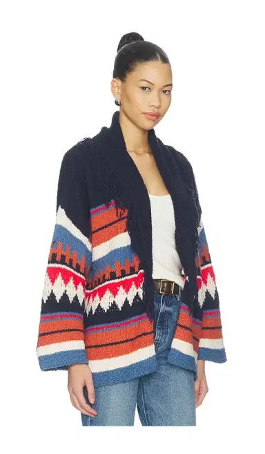 Autumn Cashmere Southwest Fringe Shawl Collar Wrap | Thumbnail 2 Autumn Cashmere Southwest Fringe Shawl Collar Wrap | Thumbnail 2