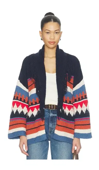 Autumn Cashmere Southwest Fringe Shawl Collar Wrap | Thumbnail 1 Autumn Cashmere Southwest Fringe Shawl Collar Wrap | Thumbnail 1