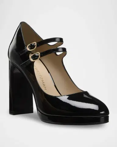 Stuart Weitzman 100mm Babette Patent Leather Platform Mary Jane Pumps | Thumbnail 3 Stuart Weitzman 100mm Babette Patent Leather Platform Mary Jane Pumps | Thumbnail 3