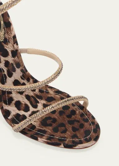 René Caovilla Cleo Animalier 105MM Satin Sandals | Thumbnail 4 René Caovilla Cleo Animalier 105MM Satin Sandals | Thumbnail 4