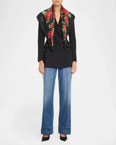 Dolce & Gabbana Rose-Print Silk Twill Scarf | Thumbnail 2 Dolce & Gabbana Rose-Print Silk Twill Scarf | Thumbnail 2