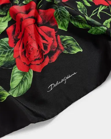 Dolce & Gabbana Rose-Print Silk Twill Scarf | Thumbnail 3 Dolce & Gabbana Rose-Print Silk Twill Scarf | Thumbnail 3
