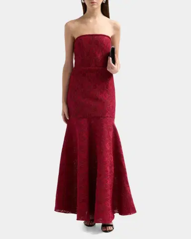 BLACK HALO Kristy Strapless Lace Jacquard Trumpet Gown | Thumbnail 2 BLACK HALO Kristy Strapless Lace Jacquard Trumpet Gown | Thumbnail 2