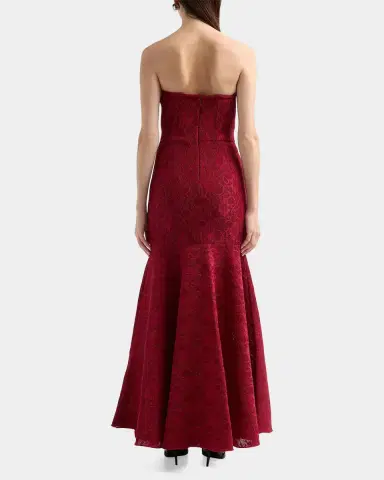 BLACK HALO Kristy Strapless Lace Jacquard Trumpet Gown | Thumbnail 3 BLACK HALO Kristy Strapless Lace Jacquard Trumpet Gown | Thumbnail 3