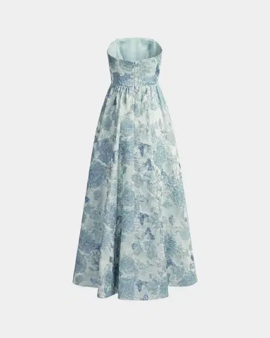 Mac Duggal Floral Brocade Strapless Gown | Thumbnail 5 Mac Duggal Floral Brocade Strapless Gown | Thumbnail 5