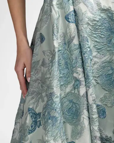 Mac Duggal Floral Brocade Strapless Gown | Thumbnail 6 Mac Duggal Floral Brocade Strapless Gown | Thumbnail 6