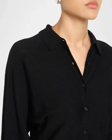 Lela Rose Cropped Dolman-Sleeve Collared Cardigan | Thumbnail 5 Lela Rose Cropped Dolman-Sleeve Collared Cardigan | Thumbnail 5