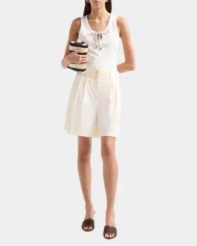 Burberry Tierra Check Tie Scoop-Neck Cotton Rib Tank Top | Thumbnail 2 Burberry Tierra Check Tie Scoop-Neck Cotton Rib Tank Top | Thumbnail 2
