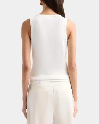 Burberry Tierra Check Tie Scoop-Neck Cotton Rib Tank Top | Thumbnail 3 Burberry Tierra Check Tie Scoop-Neck Cotton Rib Tank Top | Thumbnail 3