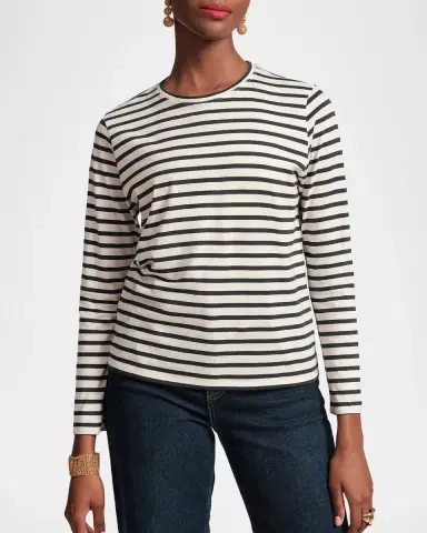 Frances Valentine Striped Long-Sleeve Cotton T-Shirt | Thumbnail 3 Frances Valentine Striped Long-Sleeve Cotton T-Shirt | Thumbnail 3