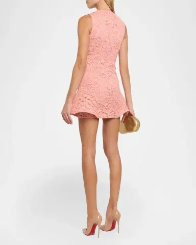 Stella McCartney Sleeveless Sculpted Lace Mini Dress | Thumbnail 3 Stella McCartney Sleeveless Sculpted Lace Mini Dress | Thumbnail 3