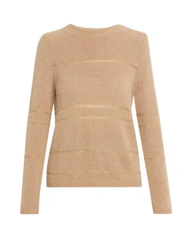 Fabiana Filippi Metallic Striped Wool-Mohair Sweater | Thumbnail 1 Fabiana Filippi Metallic Striped Wool-Mohair Sweater | Thumbnail 1