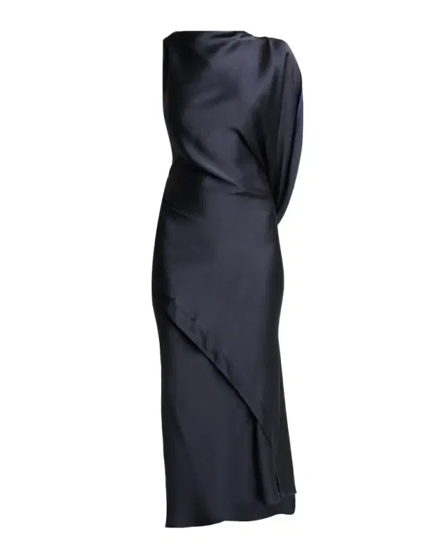 Kyra Satin Asymmetric Midi Dress Kyra Satin Asymmetric Midi Dress