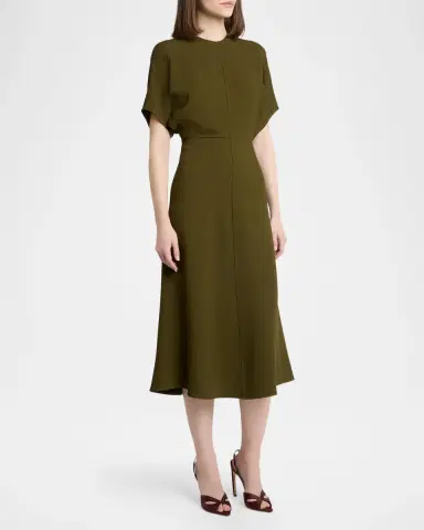 Victoria Beckham Eleanor A-Line Midi Dress | Thumbnail 4 Victoria Beckham Eleanor A-Line Midi Dress | Thumbnail 4
