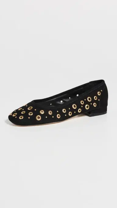Cinq à Sept Ivy Mixed Hardware Ballet Flats Black | Thumbnail 5 Cinq à Sept Ivy Mixed Hardware Ballet Flats Black | Thumbnail 5