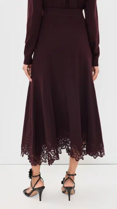Zimmermann Valiant Merino Lace Skirt Mahogany | Thumbnail 3 Zimmermann Valiant Merino Lace Skirt Mahogany | Thumbnail 3