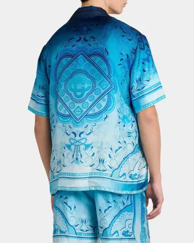 Casablanca Egyption Rug Silk Camp Shirt | Thumbnail 3 Casablanca Egyption Rug Silk Camp Shirt | Thumbnail 3