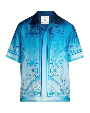 Casablanca Egyption Rug Silk Camp Shirt | Thumbnail 1 Casablanca Egyption Rug Silk Camp Shirt | Thumbnail 1