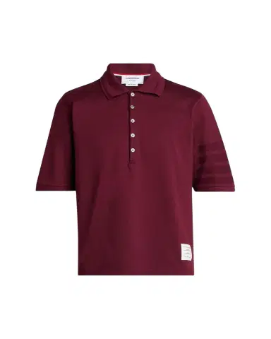 Thom Browne Men's Cotton 4-Bar Sleeve Name Applique Polo Shirt | Thumbnail 1 Thom Browne Men's Cotton 4-Bar Sleeve Name Applique Polo Shirt | Thumbnail 1
