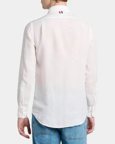 Thom Browne Men's Linen Garment Dyed Button-Down Shirt | Thumbnail 3 Thom Browne Men's Linen Garment Dyed Button-Down Shirt | Thumbnail 3