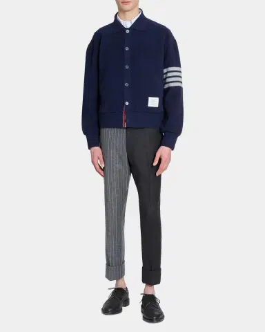Thom Browne Men's Wool Fleece Polo Cardigan | Thumbnail 2 Thom Browne Men's Wool Fleece Polo Cardigan | Thumbnail 2