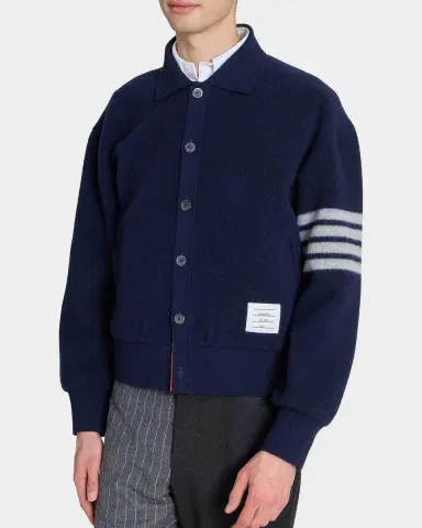 Thom Browne Men's Wool Fleece Polo Cardigan | Thumbnail 5 Thom Browne Men's Wool Fleece Polo Cardigan | Thumbnail 5