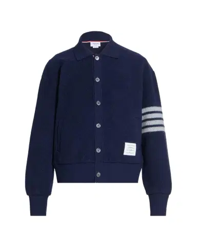 Thom Browne Men's Wool Fleece Polo Cardigan | Thumbnail 1 Thom Browne Men's Wool Fleece Polo Cardigan | Thumbnail 1