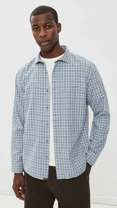 Billy Reid Twill Plaid Hutcheson Sport Shirt | Thumbnail 2 Billy Reid Twill Plaid Hutcheson Sport Shirt | Thumbnail 2
