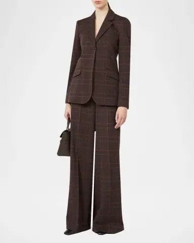 Max Mara Wool-Cotton Check Single-Breasted Jacket | Thumbnail 2 Max Mara Wool-Cotton Check Single-Breasted Jacket | Thumbnail 2