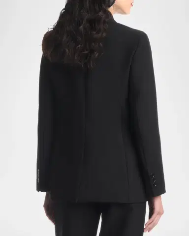 Emporio Armani Single-Breasted Stretch Cady Jacket | Thumbnail 2 Emporio Armani Single-Breasted Stretch Cady Jacket | Thumbnail 2