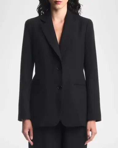 Emporio Armani Single-Breasted Stretch Cady Jacket | Thumbnail 3 Emporio Armani Single-Breasted Stretch Cady Jacket | Thumbnail 3