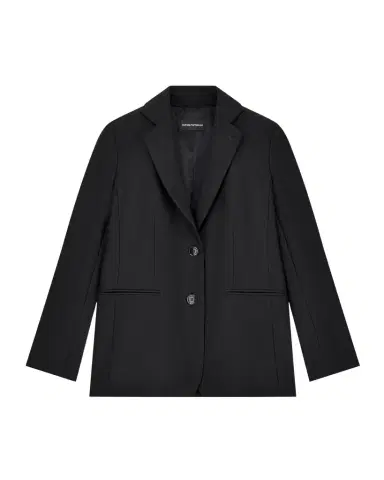 Emporio Armani Single-Breasted Stretch Cady Jacket | Thumbnail 1 Emporio Armani Single-Breasted Stretch Cady Jacket | Thumbnail 1