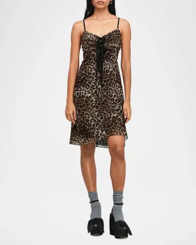 Marc Jacobs Leopard-Print Logo Bow Mini Slip Dress | Thumbnail 2 Marc Jacobs Leopard-Print Logo Bow Mini Slip Dress | Thumbnail 2