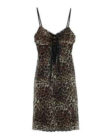 Marc Jacobs Leopard-Print Logo Bow Mini Slip Dress | Thumbnail 1 Marc Jacobs Leopard-Print Logo Bow Mini Slip Dress | Thumbnail 1