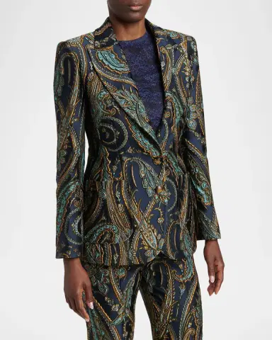 Etro Paisley Jacquard Single-Breasted Fitted Jacket | Thumbnail 4 Etro Paisley Jacquard Single-Breasted Fitted Jacket | Thumbnail 4